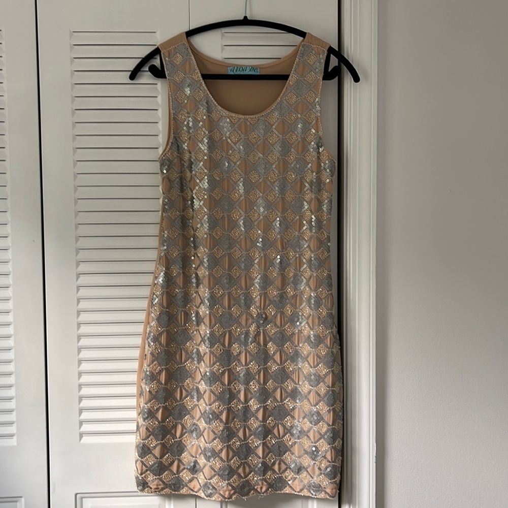 Tan and Silver Dress by Dina Be